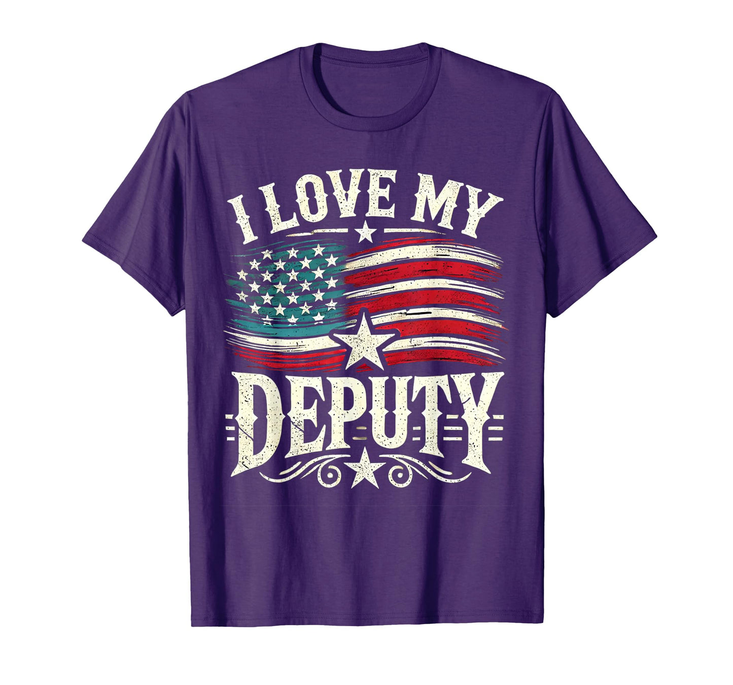 I Love My Deputy. Wife Deputy Sheriff Design. Patriotic USA. T-Shirt