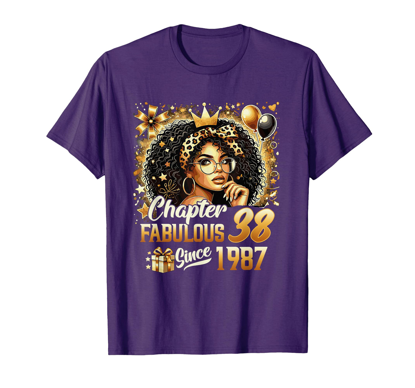 Chapter 38 Fabulous Since 1987 38th Birthday Black Women T-Shirt