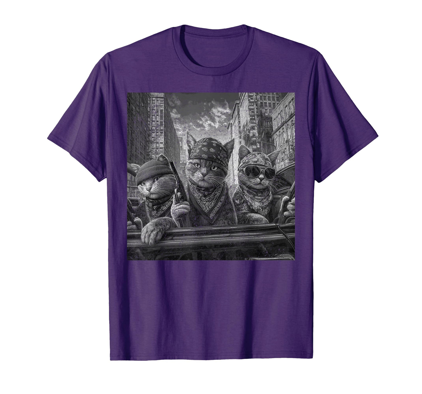 Gangster Cats Street Funny T-Shirt