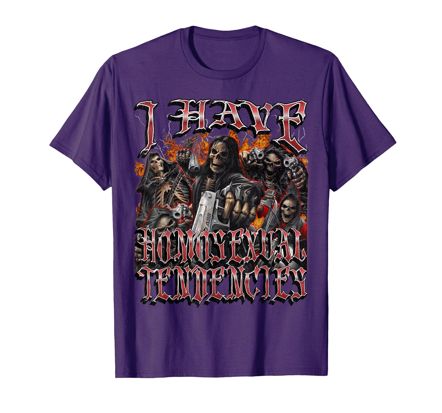 I Have Homosexual Tendencies Funny Hard Skeleton Bootleg T-Shirt