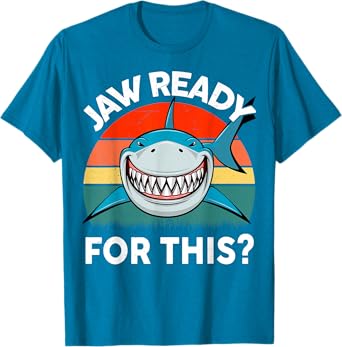 Great White Shark Jaw Ready For This? Toddler Boy Funny Kids T-Shirt