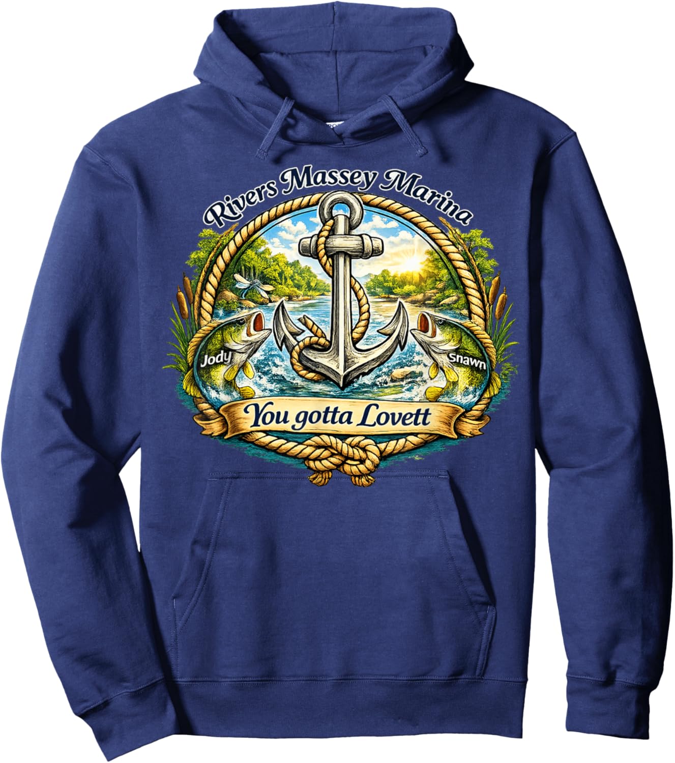 Rivers Massey Marina – Jody & Shawn Bass Logo T-Shirt - Hoodie | Navy
