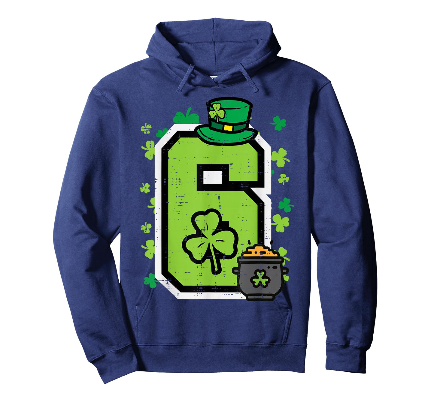 Number 6 St Patricks Day 6 7 Meme Matching Kids Boys Youth T-Shirt - Hoodie | Navy
