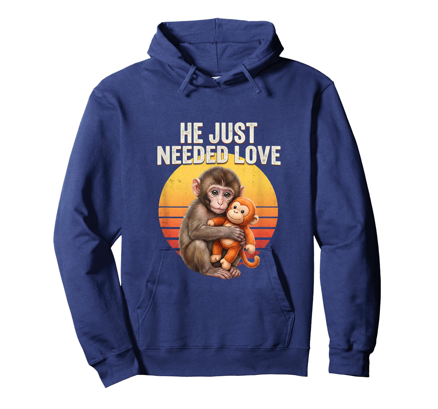 He Just Needed Love Baby Monkey Punch Emotional Retro Sunset T-Shirt