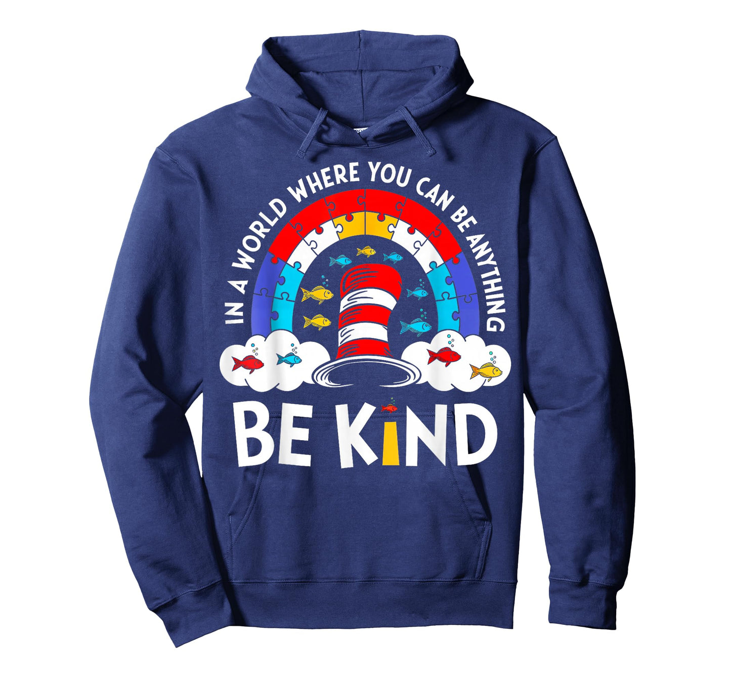 Autism Awareness for Teacher Why Fit in Doctor Cat Hat Cool T-Shirt - Hoodie | Navy