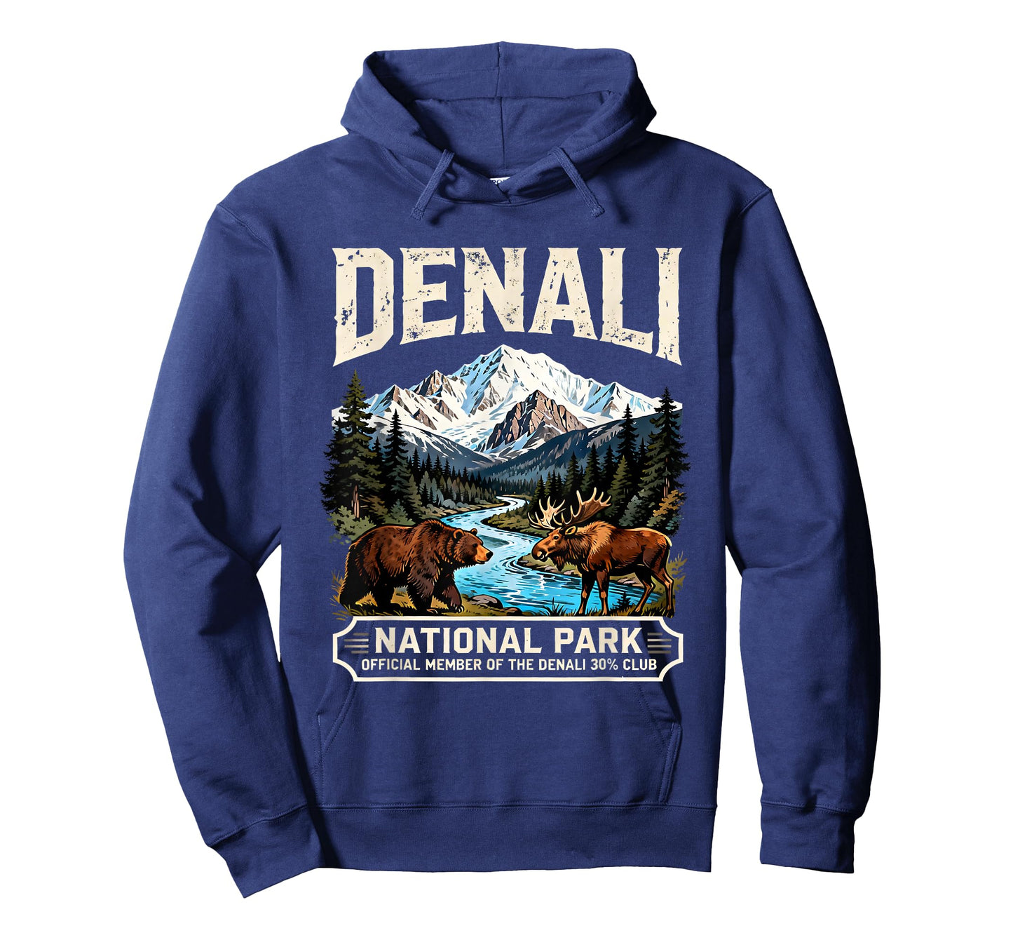 Denali National Park Bear Moose Wildlife Quote T-Shirt - Hoodie | Navy