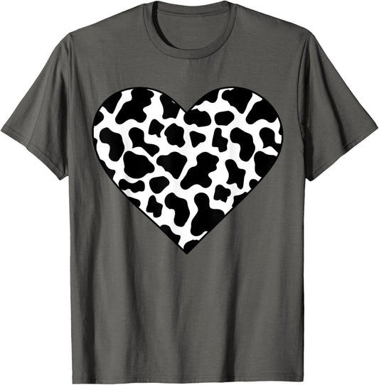Cow-Print Heart T Shirt Women Heifer Farm Mom Mothers Day T-Shirt