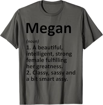 MEGAN Definition Personalized Name Funny Christmas Gift T-Shirt