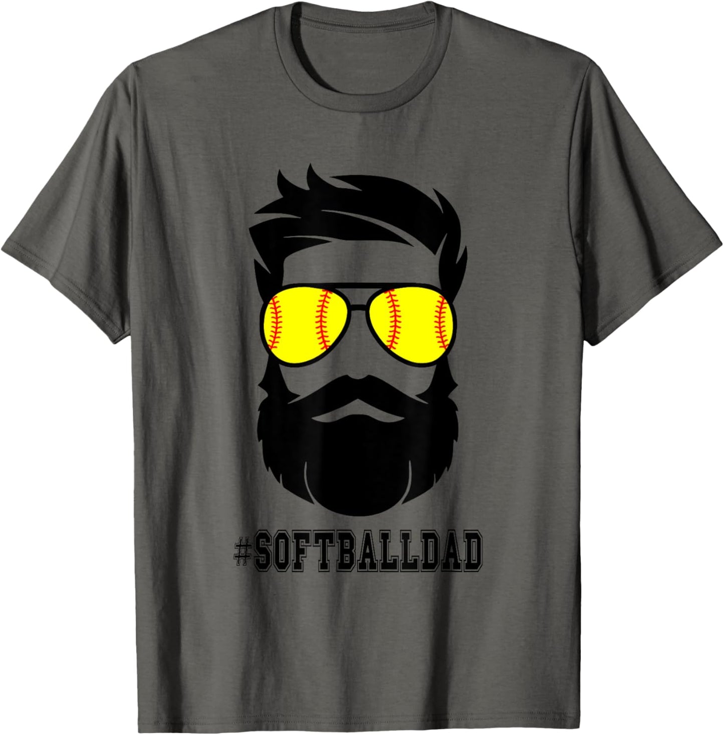 Softball Dad With Beard And Cool Sunglasses T-Shirt