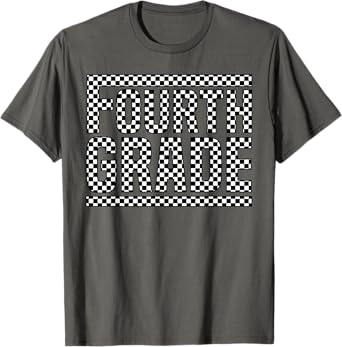 Checkered 4th Grade Back to School Boys Girls Kids Teacher T-Shirt