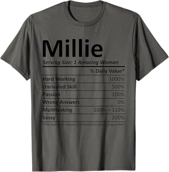 MILLIE Nutrition Personalized Name Funny Christmas Gift Idea T-Shirt