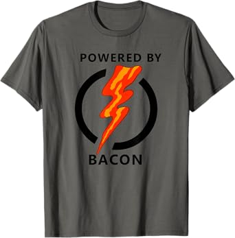 Funny Powered By Bacon Gift For Kids And Toddlers T-Shirt