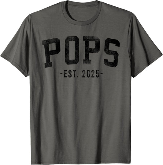 Classic Bold Font T-Shirt - Men's Grey Small Classic Fit Short Sleeve Crew Neck T-Shirt - New Baby Gift T-Shirts