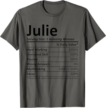 JULIE Nutrition Personalized Name Funny Christmas Gift Idea T-Shirt