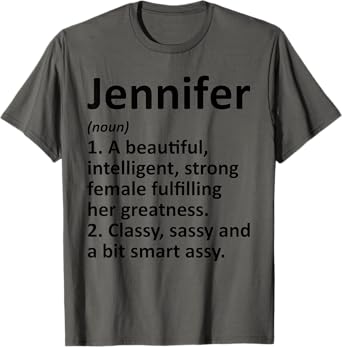 JENNIFER Definition Personalized Name Funny Christmas Gift T-Shirt