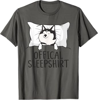 Husky Dog Pajama Funny Husky Official Sleepshirt Mom Dad Kid T-Shirt