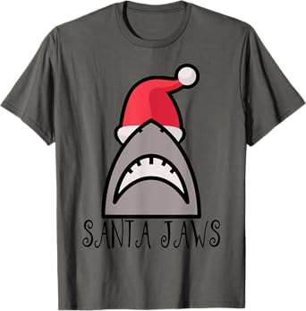 SANTA JAWS SHARK CHRISTMAS SHIRT- CHRISTMAS AT THE BEACH TEE Men Women Kids T-Shirt