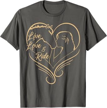 Girl Horse-Shirt Live Love And Ride Women Cowgirl Equestrian T-Shirt