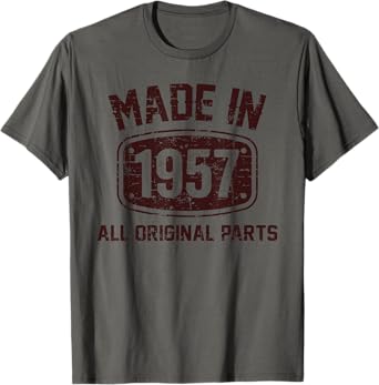 65 Years Old Made in 1957 All Original Parts 65th Birthday T-Shirt