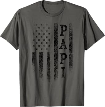 Papi Patriotic American USA Flag Father's Day Papi T-Shirt