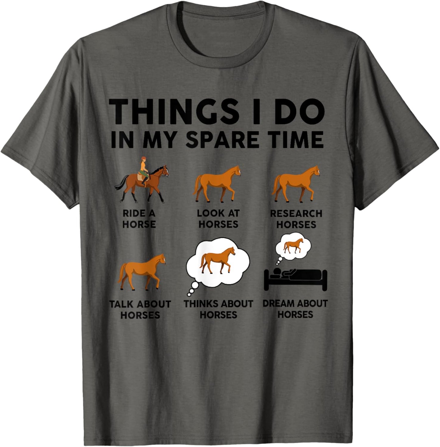 Horse-Shirt Women Girl Things I Do In My Spare Time Funny T-Shirt