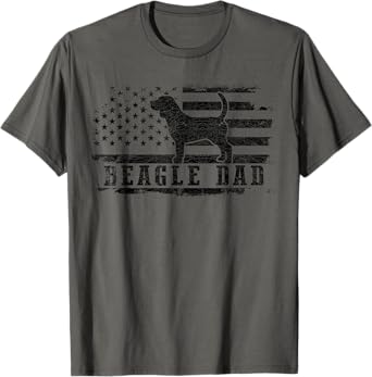 Beagle Dad Distressed American Flag Patriotic Dog T-Shirt