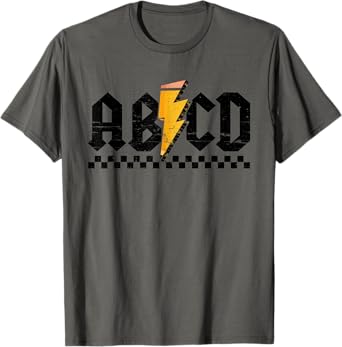 Lightning Pencil Rock'n Roll ABCD Teacher Back To School Kid T-Shirt