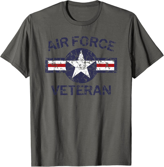 Air Force Veteran with Vintage Roundel Grunge T-Shirt T-Shirt