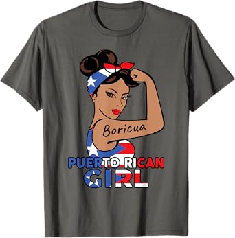 Boricua Puerto Rican Girl Shirt Women Puerto Rico Flag Mom T-Shirt