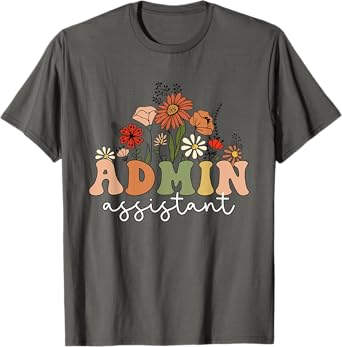 Retro Admin Assistant Wildflowers Administrative Assistant T-Shirt