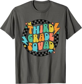 Back To School Groovy Teacher Third 3rd Grade Crew Squad T-Shirt for Men Women Girls Kids