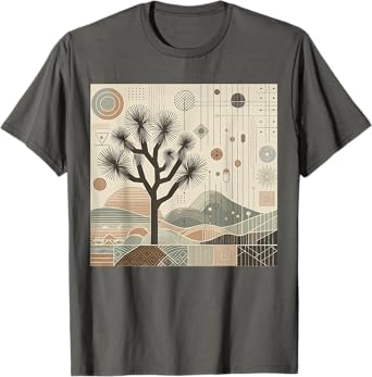 Joshua Tree National Park Line Art Vintage Hiking Camping T-Shirt