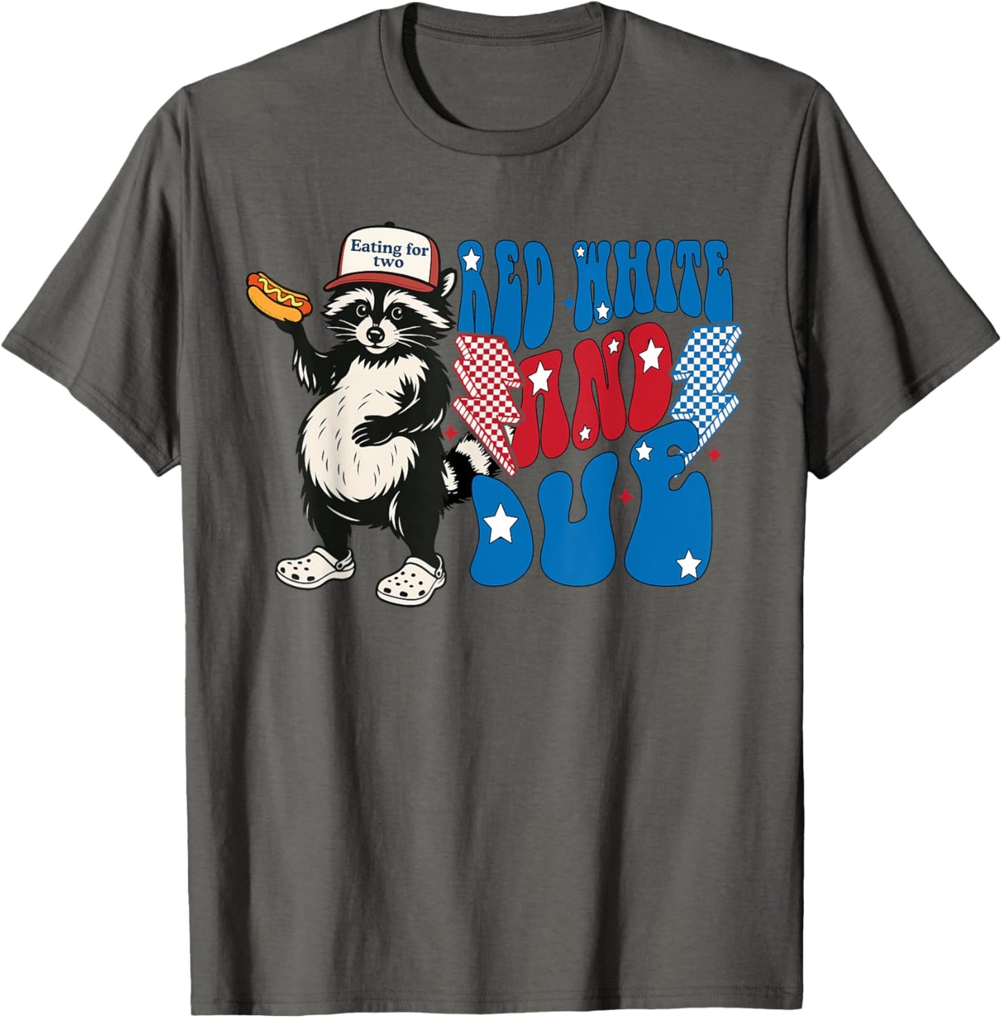Red White And due Funny Raccoon 4th of July Patriotic T-Shirt