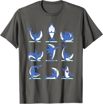 Sharks Yoga Poses Shark Namaste Lover T-Shirt
