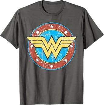 DC Wonder Woman Logo Circle Distressed T-Shirt
