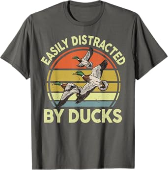 Easily Distracted By Ducks Hunting-Shirt Hunter Dad Gift Men T-Shirt