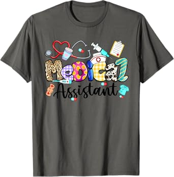 Medical Assistant Stethoscope Leopard Medical Assistant Life T-Shirt