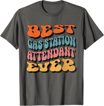 Gas Station Attendant, Retro Groovy Gas Station Attendant T-Shirt