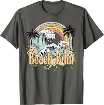 Vintage Retro Beach Bum Tropical Summer Vacation Gifts T-Shirt for Men Women Kids