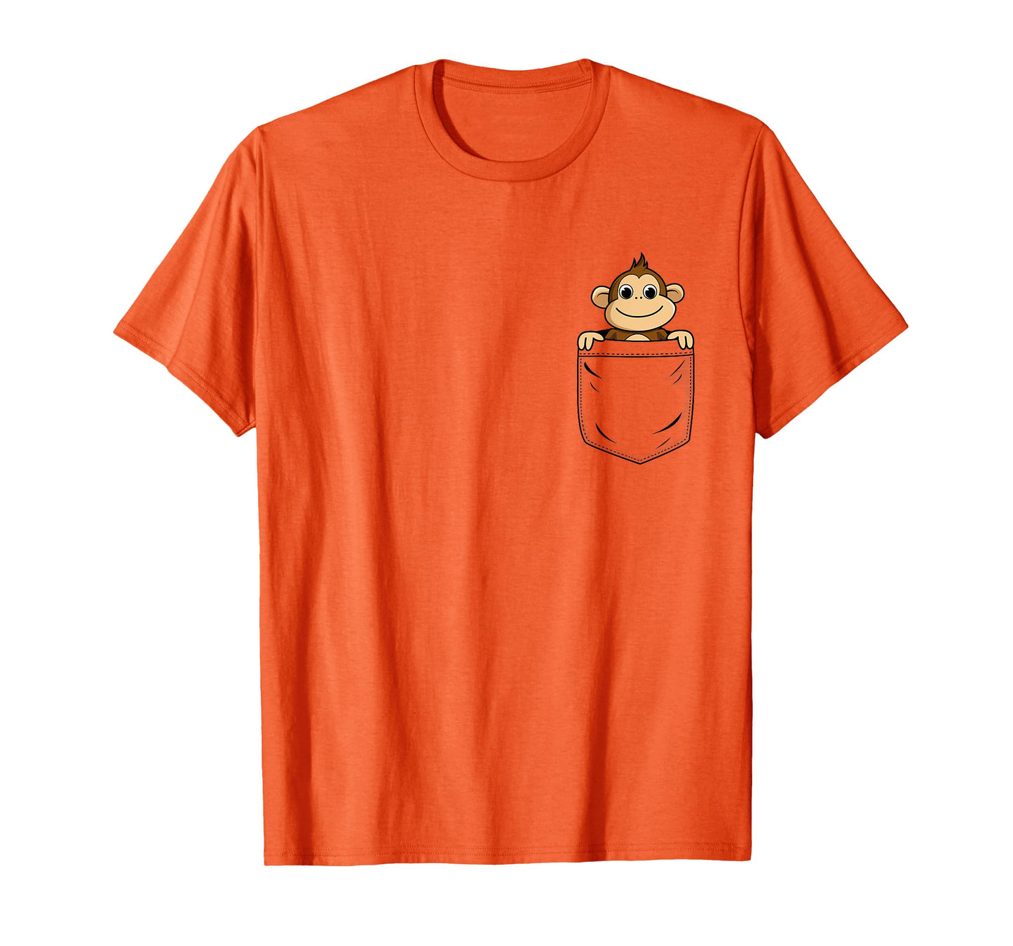 Monkey Lovers Cute Funny Monkey In Pocket T-Shirt