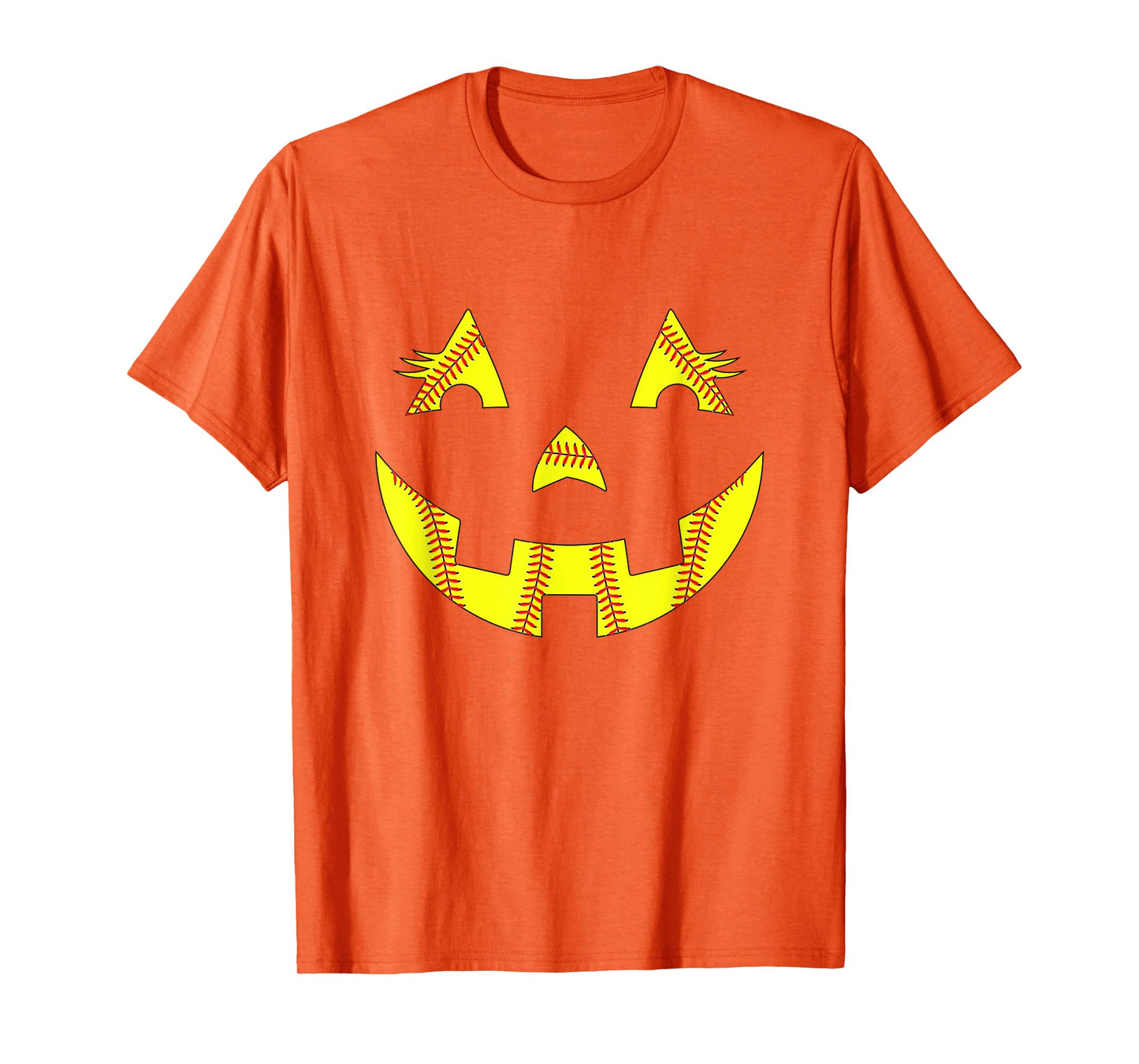 Jack O Lantern Softball Halloween Costume Mom Women Girls T-Shirt