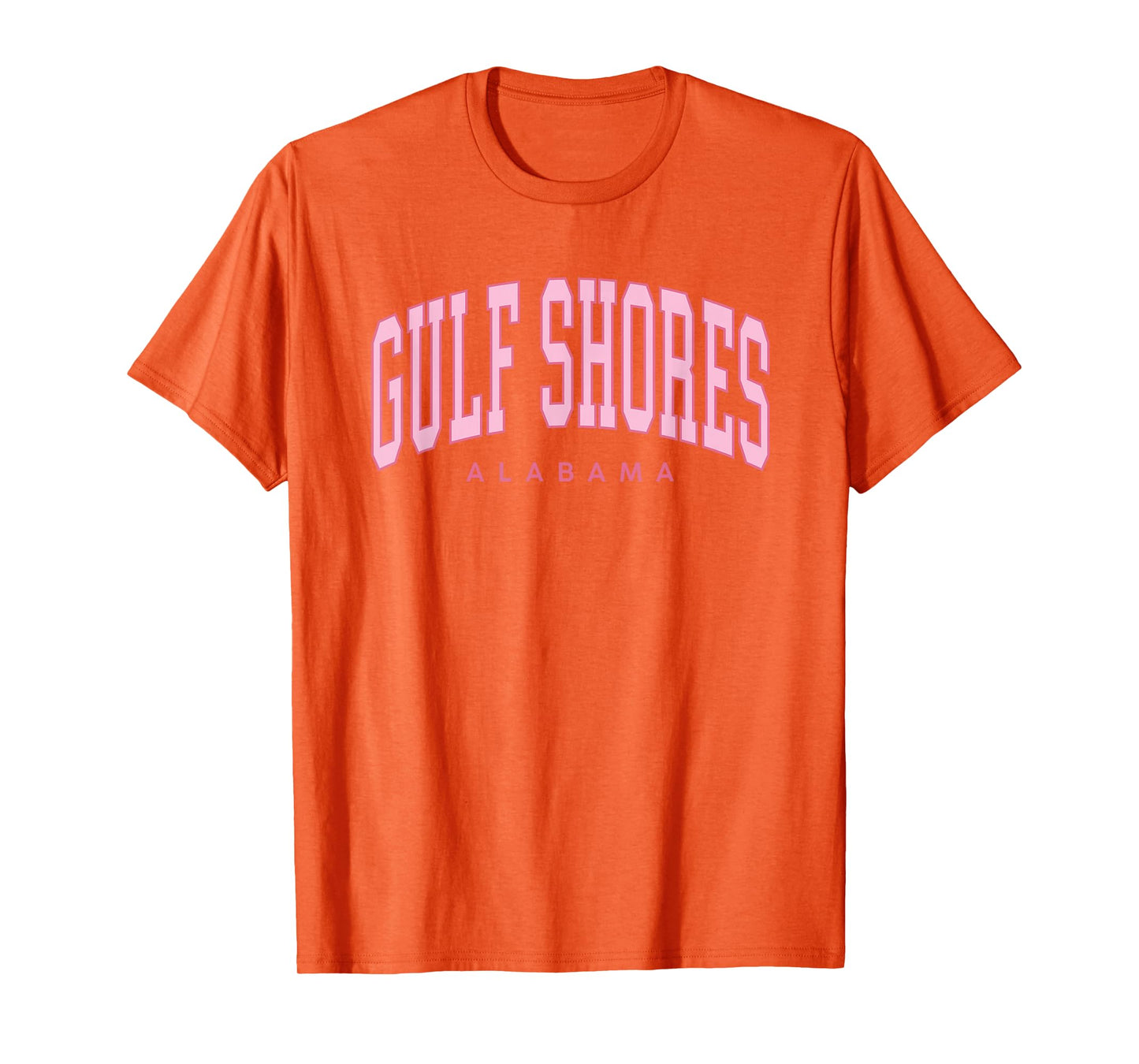 Gulf Shores Alabama Preppy Retro Throwback Pink Womens Girls T-Shirt