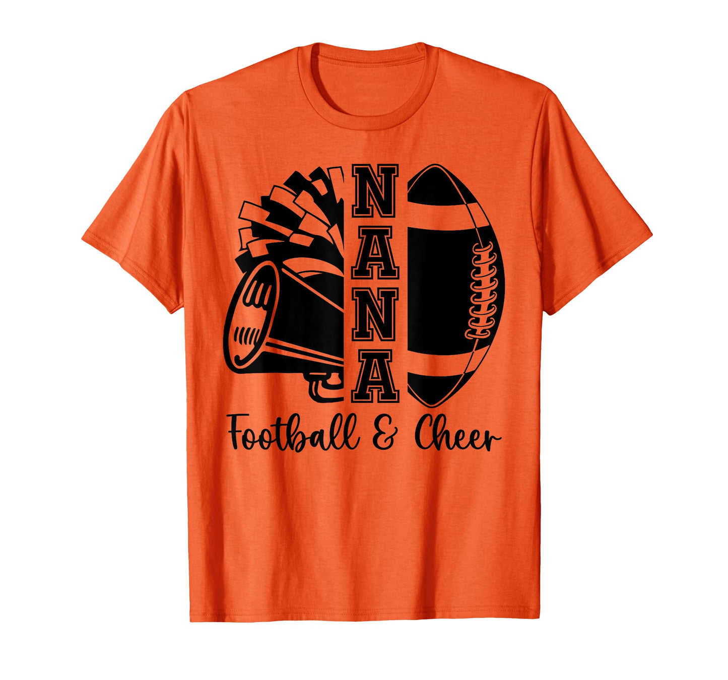 Football Cheer Nana Grandma High School Cheerleader Pom Pom T-Shirt