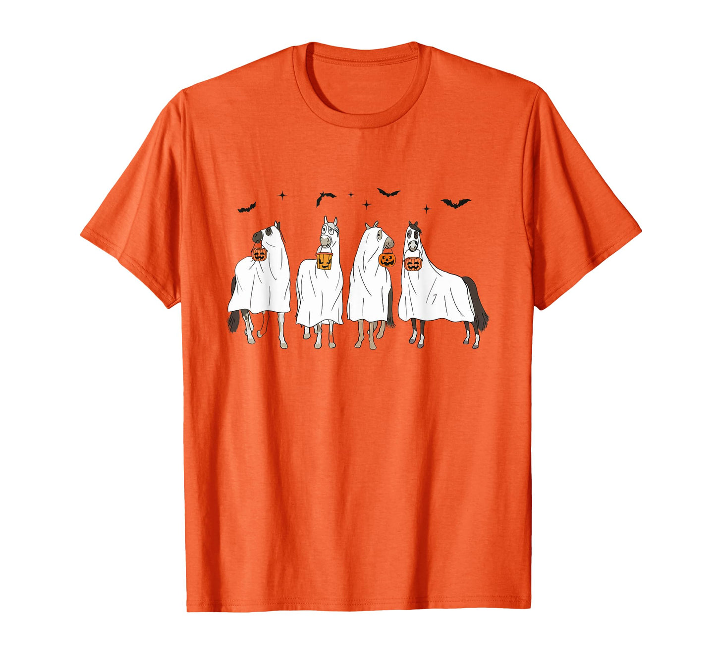 Happy Halloween Horse Ghost Spooky Season Horse Lover Womens T-Shirt