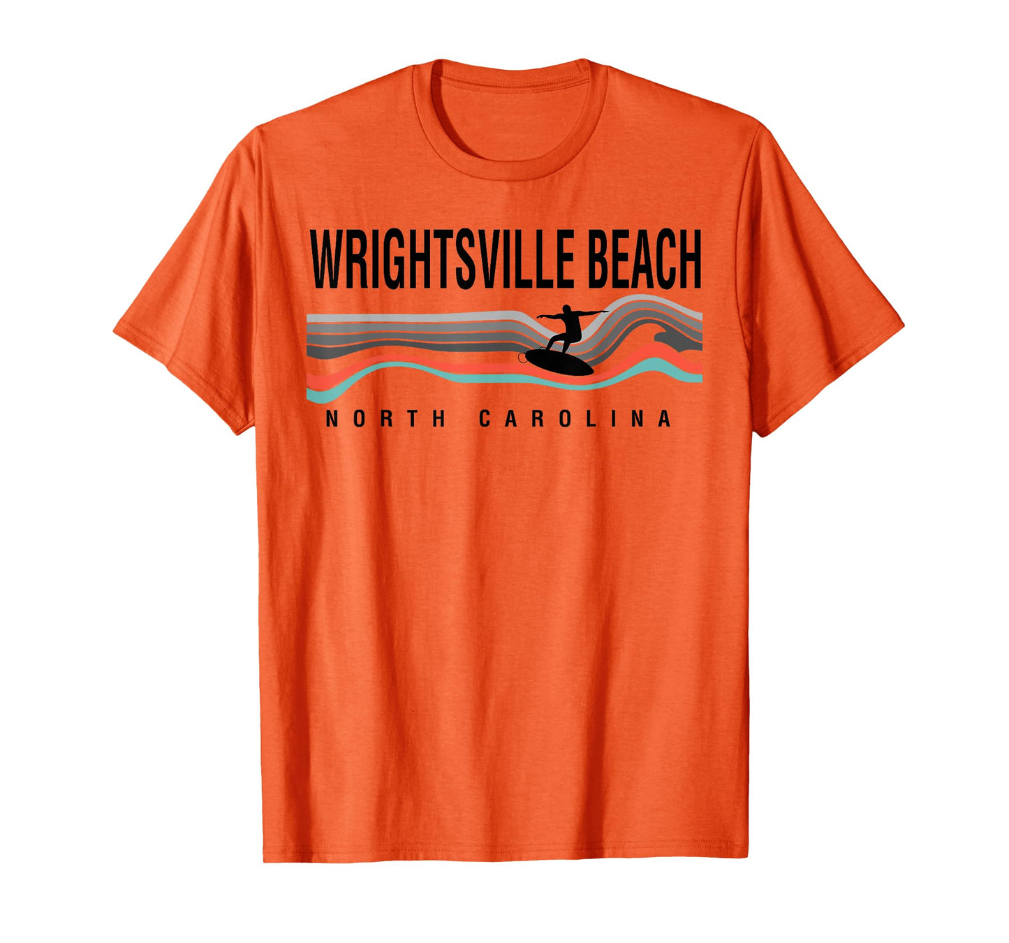 Wrightsville Beach North Carolina Surfboard Navy Men Women Girls Kids T-Shirt