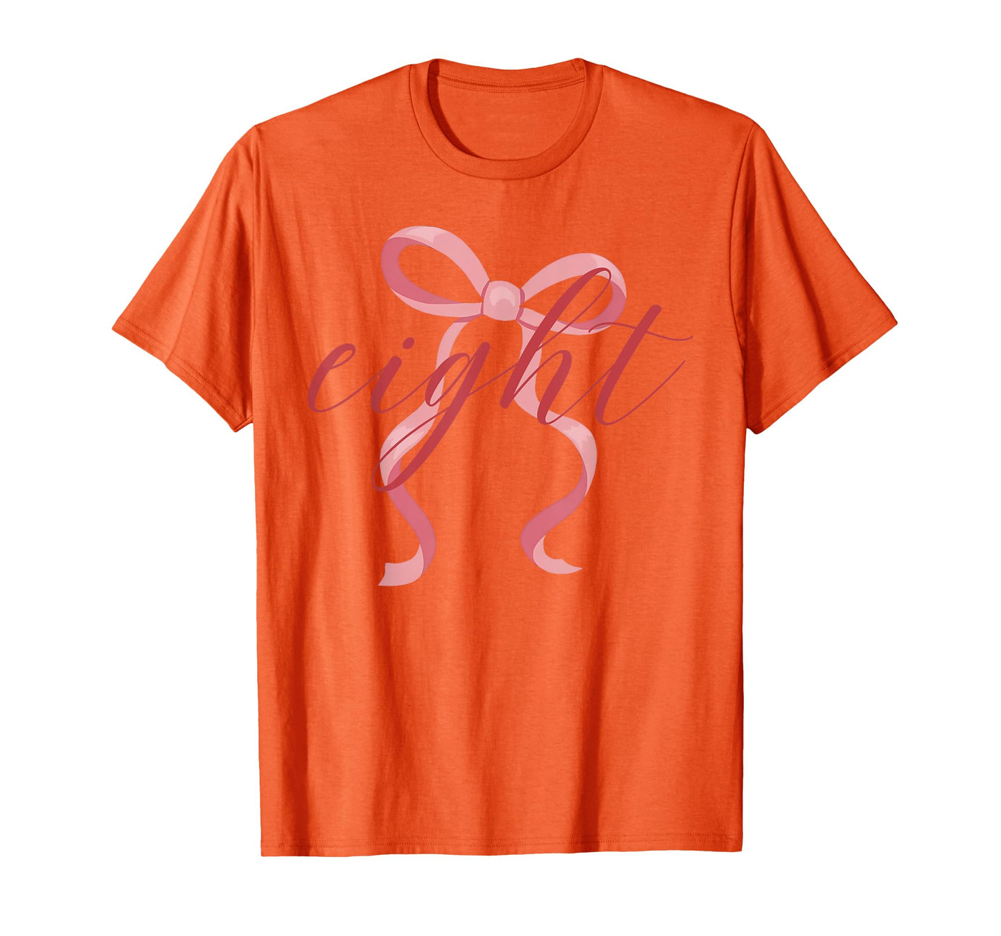 Pink Girl Coquette Bow 8 Year Old 8th Birthday Party T-Shirt