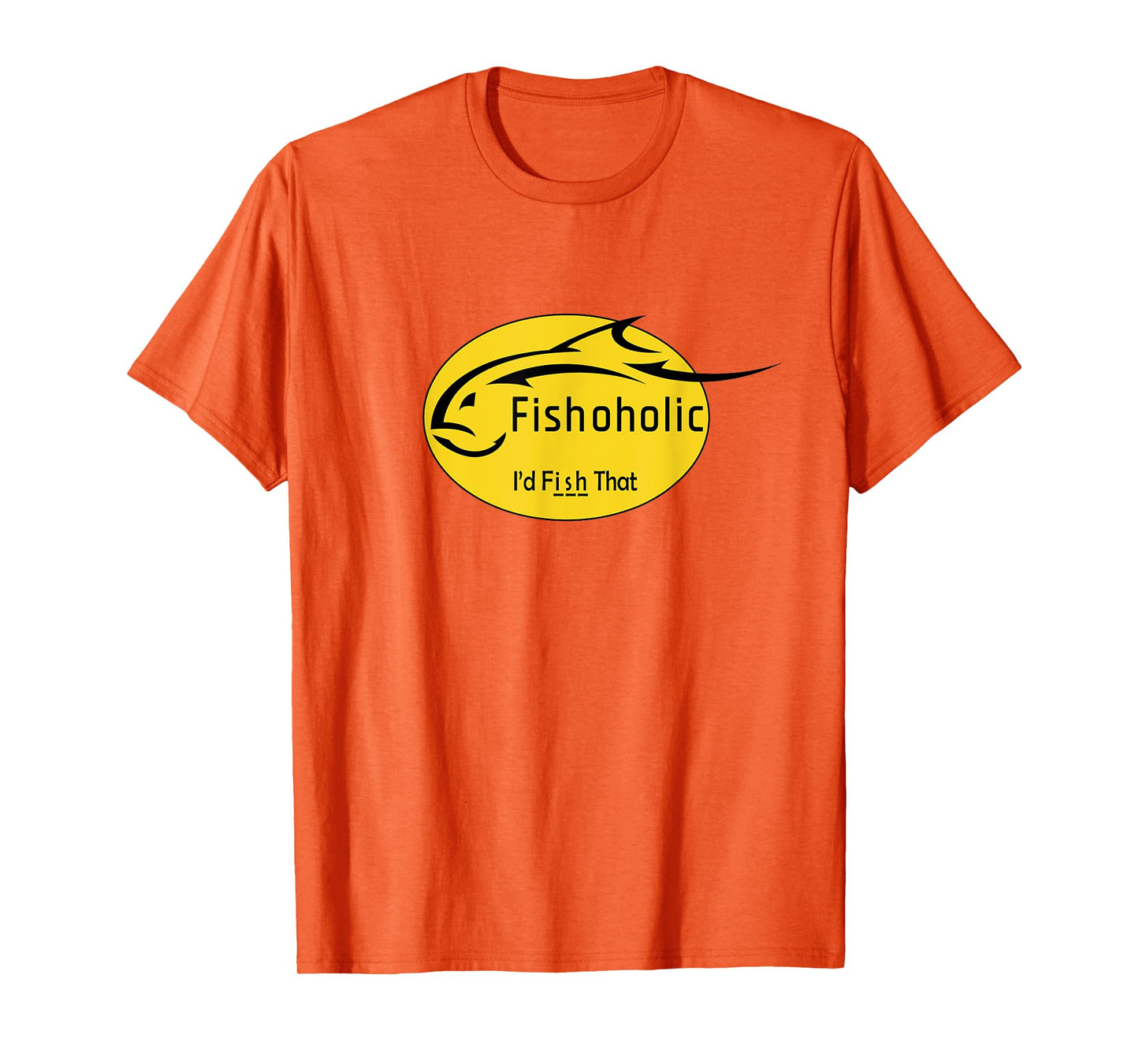 Fishoholic - Fish Logo Unisex-Adults Fishing T-Shirt, Grey, Small, Short Sleeve, Classic Fit