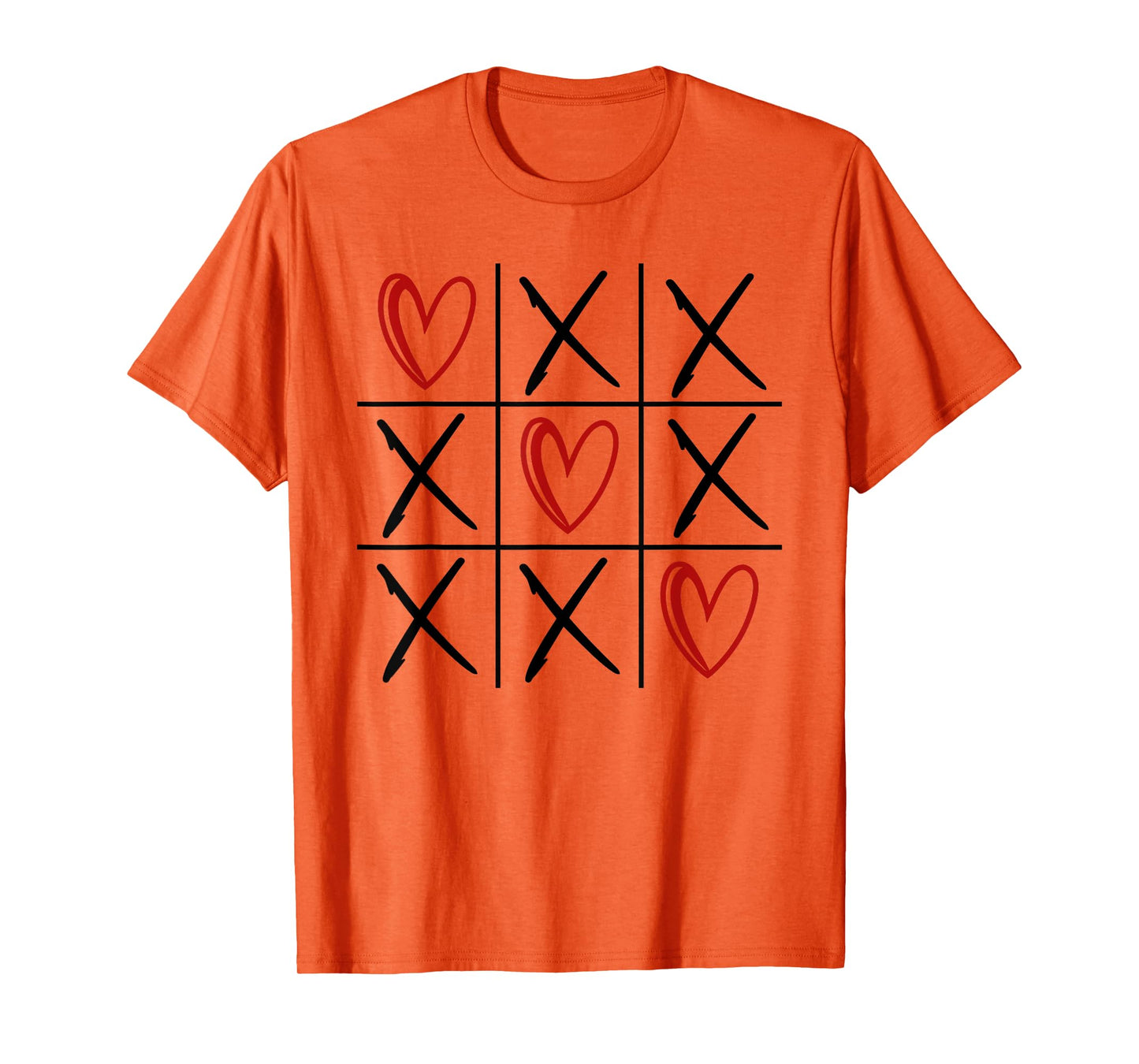 Tic Tac Toe Love Hearts Romantic Valentine T-Shirt