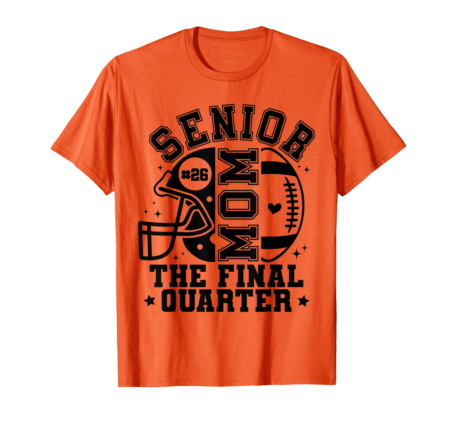 Groovy Senior Football Mom The Final Quarter 2026 Game Day T-Shirt