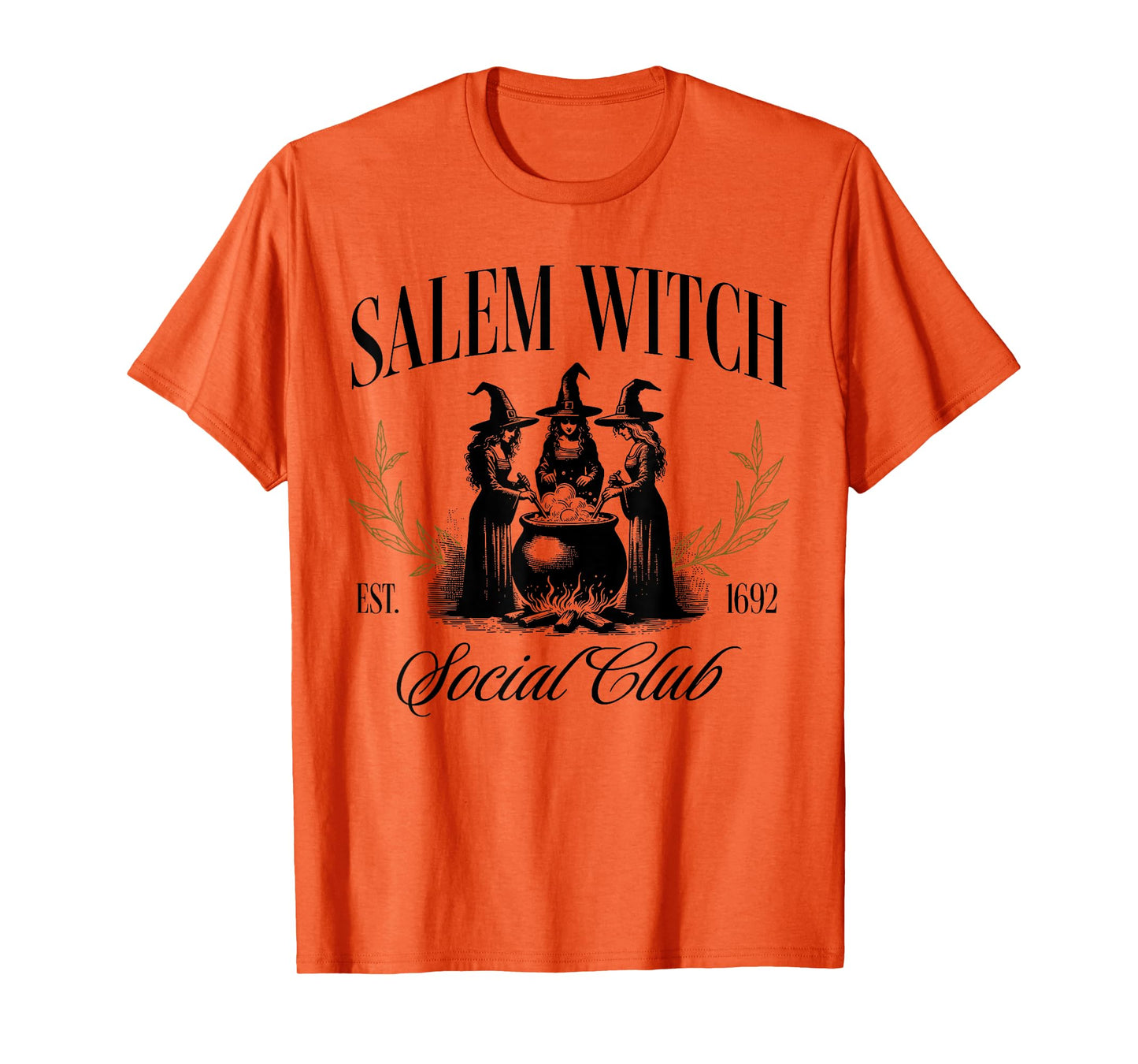 Salem 1692 Social Club Witch Halloween Witchy Women Girls T-Shirt